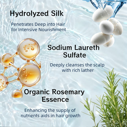 Rosemary Biotin Shampoo - Volumizing, Sulfate-Free, for Thinning, Dry, Damaged Hair, Vegan, Color-Safe, , Suitable for both men and women
